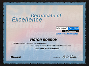 Microsoft Certified Database Administrator certificate